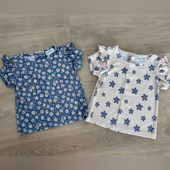 Other - Girls 2T floral shirts with ruffle sleeves